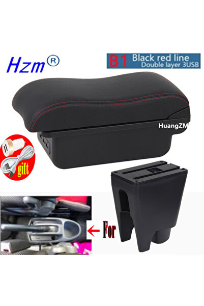 Choice B1 red line 3USB For Peugeot 107 Armrest For Citroen C1 Toyota Etios A...