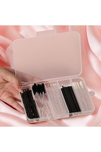 choice2 Black crystal 80pcs Professional Makeup Brush Set Box Eyebrow Eyelash Lip Brushes Hairpin Micro Brus