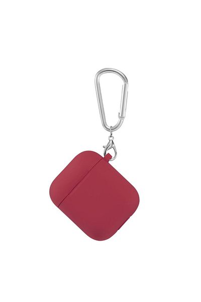 Choice Solid Red Silicone Case For apple Airpods 2 Case hook Bluetooth Case for airpod 1 2 Cover For Air Po