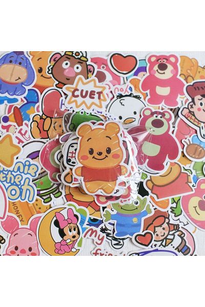 Choice 66PCS 66Pcs Cute Cartoon Disney Mix Cartoon Cute Stitch Micky Stickers for Phone Luggage Scrapbook C