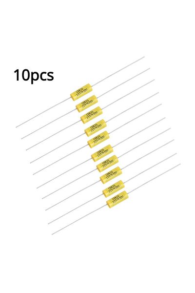 Choice 10pcs Long Yellow Lead Axial Polyester Film Capacitor 0.022uF 630V For Vintage Radio 223J Electri...