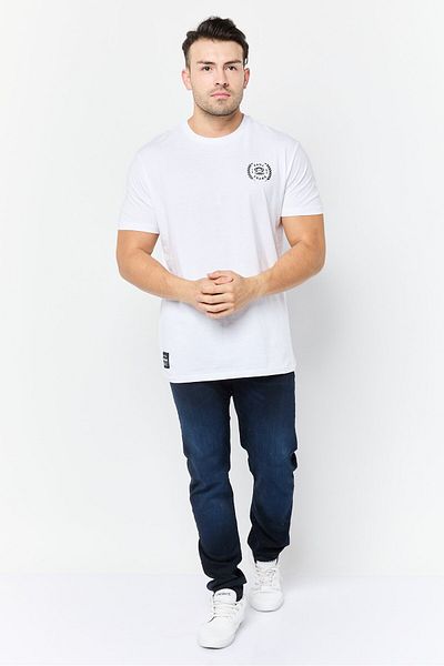 PAUL FRANK Men Crew Neck Short Sleeves Brand Logo T-shirt, White