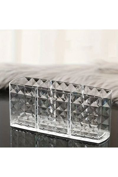 Choice 1pc New Clear Acrylic Makeup Brush Holder Desk Cosmetic Organiser Lipstick Storage Lipstick Storage