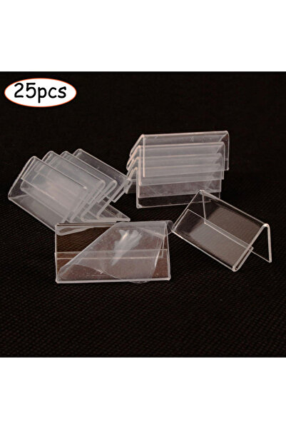 Choice 25 قطعة حامل عرض أكريليك شفاف لبطاقة السعر وحامل ملصق على سطح الطاولة ...