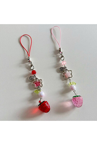 Choice K-strawberry-set Lightweight Sweet Y2K Cute Strawberry Keychain Cellph...