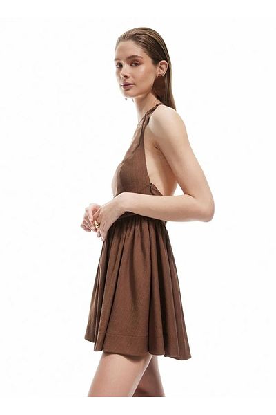 Koton x Sima Tarkan Brown γυναικείο φόρεμα 5SAK80116EW