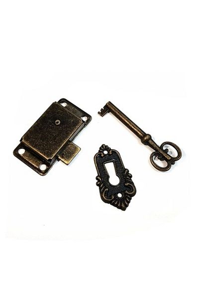 Choice Green bronze 1Pc Antique Door Lock Wardrobe Cabinet Door Lock Set Key Drawer Jewelry Box Locks Furni