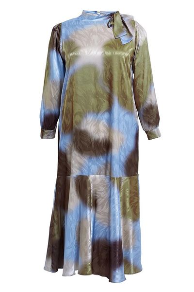 Alvina Σατέν Ζακάρ Φόρεμα Plus Size - 20515