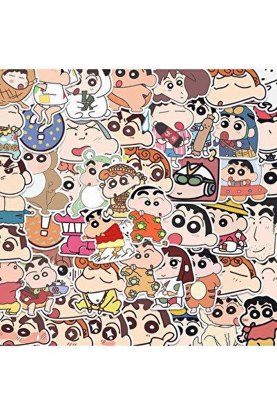 BANDAI 100PCS 100PCS Cartoon Crayon Shin Chan Stickers Kawaii Anime Decals fo...