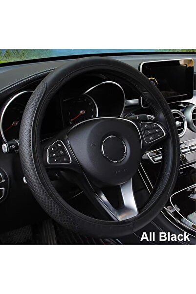Choice غطاء عجلة قيادة السيارة SEAMETAL أسود اللون، مغلف بالكامل، مقاوم للانز...