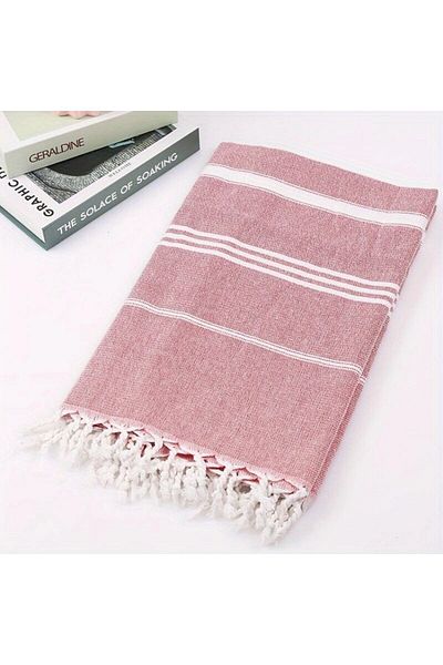 Choice 1pc Red 100x180cm Turkish Beach Towel Oversized Sand Free Tassel Quick Dry Swim Extra Large Light Tr