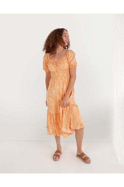 AMERICAN EAGLE Aerie Smocked Waist Midi Dress