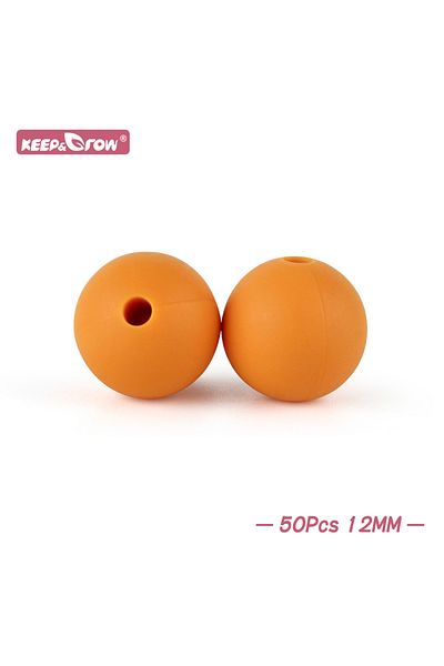 Keep&Grow 53 مانجو 50 قطعة 12 مم خرز سيليكون دائري بيرل سيليكون ملحقات التسنين للأطفال أسنان قابلة للمضغ