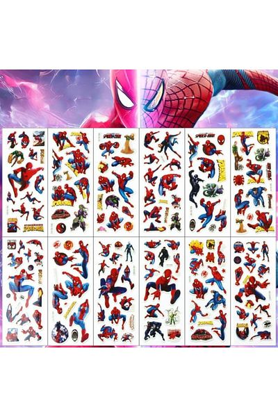 Choice 1 12pcs Disney Cartoon Spider Man Bubble Sticker Kawaii Anime Marvel Three Dimensional Puffy Bulk 3.