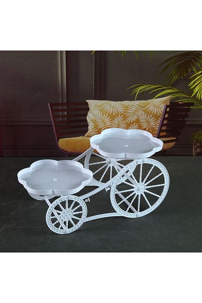Choice 35.2x17.6cm White 1 Set Two Layer Dessert Cake Rack Decorative,dessert Snack Fruit Plate Suitable Fo