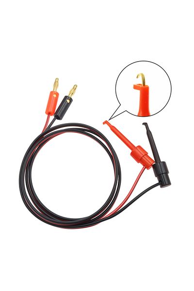 Choice 1 Pair 1M 4mm Banana Plug to Electric Hook Clip Test Cable Gold Plated for Multimeter Test Leads ...