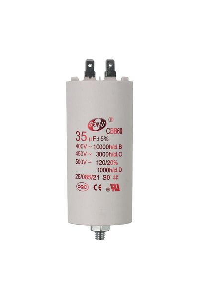 Choice 35uF CBB60 Run Capacitor 35uF 450V AC Double Insert 50/60Hz Cylinder 92x44mm White for Air Compresso