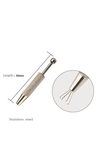 Choice S3-1pc 1Pc Surgical Steel Professional Push in Syringe Type Quad Prong Small Bead Holder Grab Ball C