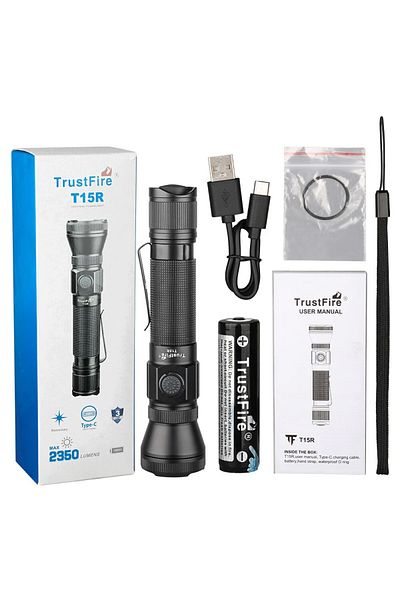 TrustFire 18650 Fixed Focus Black T15r T15r High Power Led Flashlight 2350lumen Army Tactical Powerf