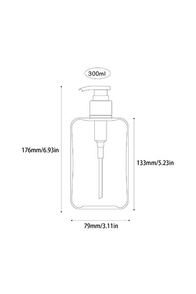 Choice موزع صابون شفاف مربع الشكل، 300 مل، زجاجة لوشن على سطح الطاولة مع مضخة...