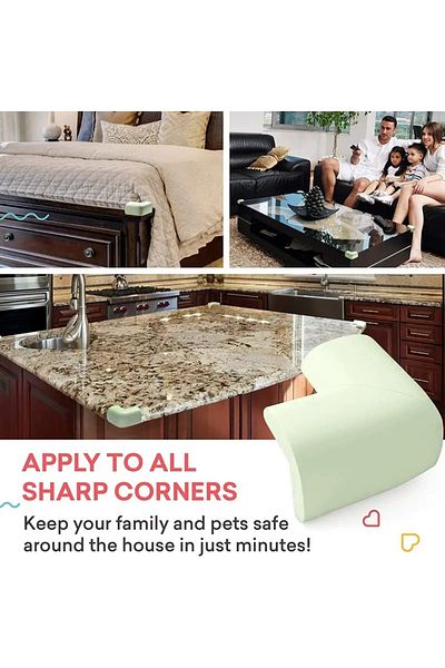 Choice WHITE 4pcs Soft Baby Proofing Corner Guards - Pre-Taped Table Corner Protector for Child Safety Furn
