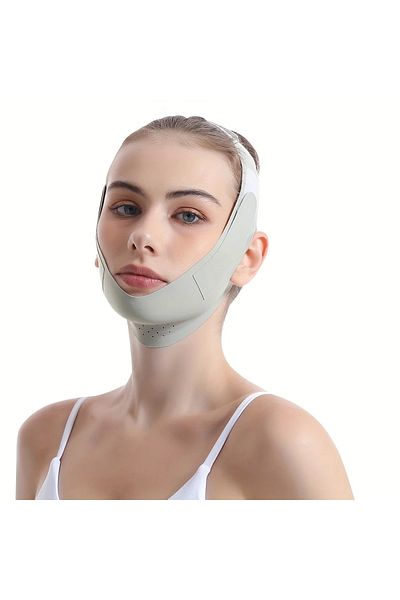 Cxbfg green Reusable Face Slimming Bandage V Line Face Shaper Women Chin Cheek Lift Up Belt Facial Massage