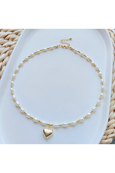 Choice ZZX230014A KKBEAD قلادات على شكل قلب للنساء مجوهرات قلادة من اللؤلؤ ال...