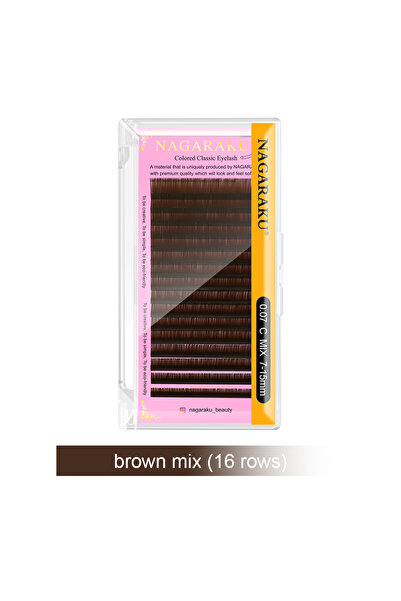 Choice3 مزيج من 7 إلى 15 مم 0.07 مم D بني NAGARAKU لون الرموش الاصطناعية مزيج مكياج 7~15 مم بني غامق فاتح B