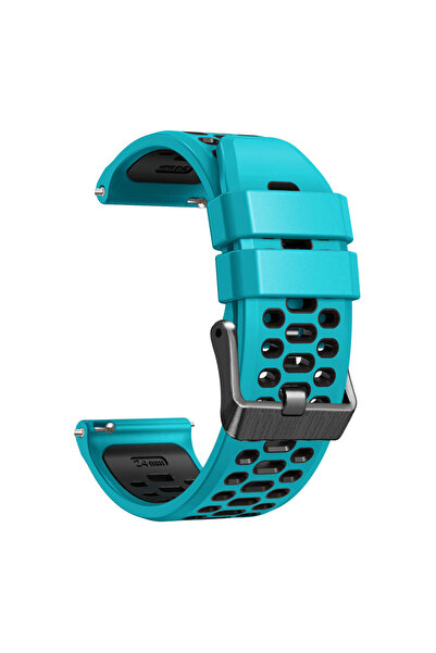 Choice1 حزام سيليكون أزرق سماوي أسود مقاس 24 مم لساعة Suunto 9 Baro 7 D5 Spar...