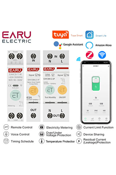 Choice10 قاطع الدائرة الذكي EAYCBM-T-2P ZigBee TUYA WiFi ZigBee MCB، حماية من...