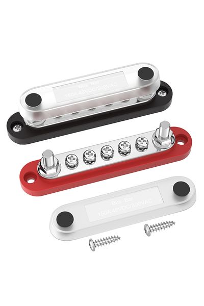 Daiertek Bus Bar Small Battery Distribution Block 12V Positive Negative Terminal Block Busbar 2 x...