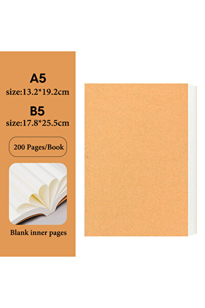 Choice دفاتر ملاحظات B5 200 صفحة A5/B5 سميكة 100 و200 ورقة/كتاب، غلاف كرافت D...
