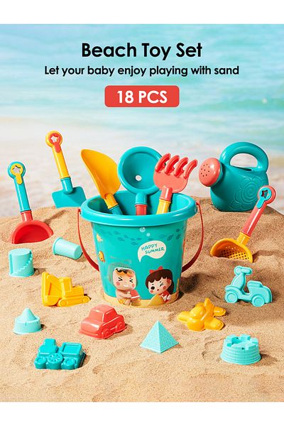 Choice 18pcs Set Summer Beach Set Toys For Kids Digging Sand Plastic Bucket Watering Bottle Shovels Childre