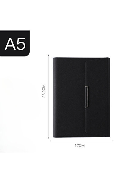 Choice دفتر ملاحظات أسود ثلاثي الطي A5 ذو أوراق قابلة للفك، مناسب لاجتماعات ا...