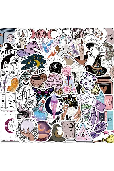 Choice 50pcs All 50pcs Bohe Witchy Apothecary Graffiti Sticker Witch Sticker Astrology Tarot Goth Waterproo