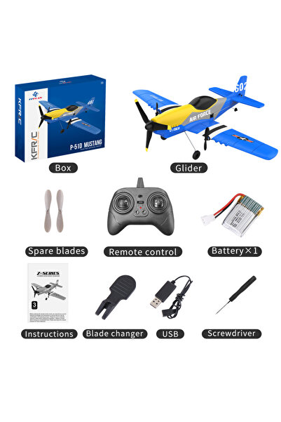 Choice طائرة P51 P51 RC زرقاء، 2.4 جيجا هرتز، 3 قنوات، EPP Foam، طائرة مقاتلة...