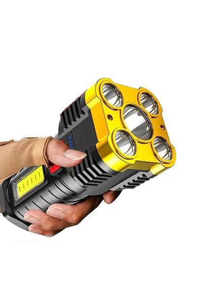 ESMARTER Hy912 Golden Flashlight High Lumens Rechargeable,powerful Tactical Flashlights,cob Light,ipx6 Waterp