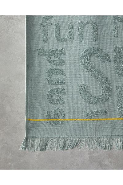English Home Πετσέτα θαλάσσης Dynamic Word Cotton 70x140 cm Sage