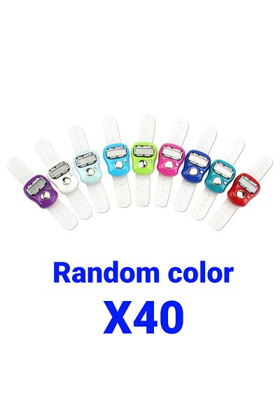 Shunmaii 40PCS 20-50pcs Random Colors Mini Electronic Finger Counter Ring LED Digital Golf Finger Hand Ring T