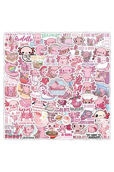 Choice 100PCS 100PCS Cute Animals Axolotl Graffiti Stickers Cartoon DIY Phone Guitar Laptop Notebook Suitca