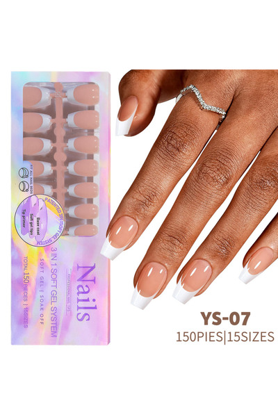 Choice 07 150 قطعة/صندوق أظافر صناعية فرنسية بدون ندبات قابلة للإزالة على شكل...