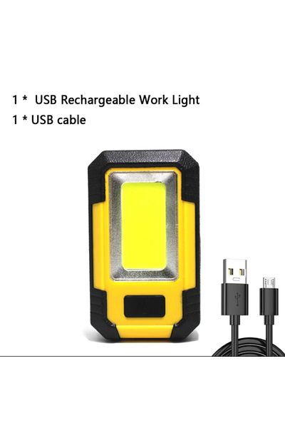 Heinast Built-in Battery 4000mah 1pc 4000mah Rechargeable Work Light 30w Super Bright Cob Flashlight With Ma
