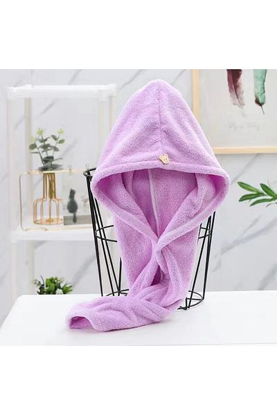Choice purple Quick Dry Hair Quick Drying Microfiber Towels Bathroom Bathroom Accessories Nursing Cap With