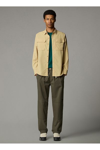 THE NORTH FACE NF0A4T184FS1-M L/S SEQUOIA SHIRT Καφέ Ανδρικό πουκάμισο με κανονική εφαρμογή