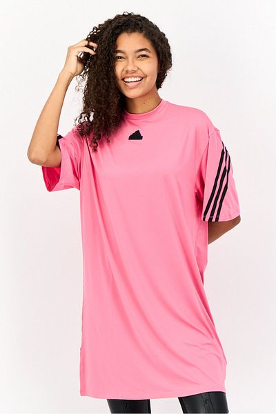 adidas Women Sportswear Fit Short Sleeve Outdoor Dress, Pink