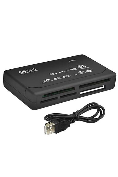 Choice قارئ بطاقات ذاكرة صغير USB 2.0 أسود، قارئ بطاقات متعدد الوظائف الكل في واحد، 480 ميجابايت في الثانية، Tf، M2، Xd،