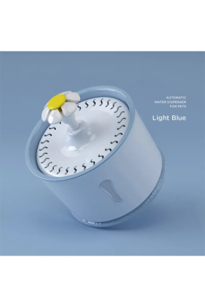 Choice 2.4L Light Blue 2.4L Pet Cat Dispenser Drinking Water Fountain Activated Carbon Filters LED Automati