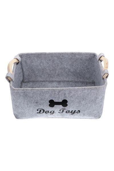 Choice grey Dog Toy Basket Pet Storage Box Bin Organizer Toys Felt Cat Accessory Container Bins Baskets Acc