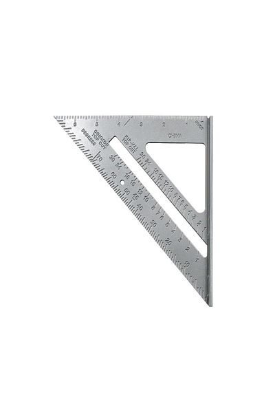 Aideepen Silver Triangle Rule 90 Degree Thickening Angle Rule Aluminum Alloy Carpenter Measurement Square Rul