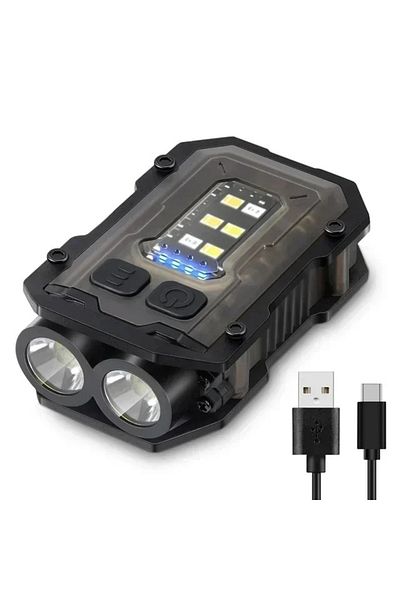 Brangdy Black Mini Portable LED COB Flashlight Ajustable Rotatable Magnetic Torch USB Rechargable Outdoor To